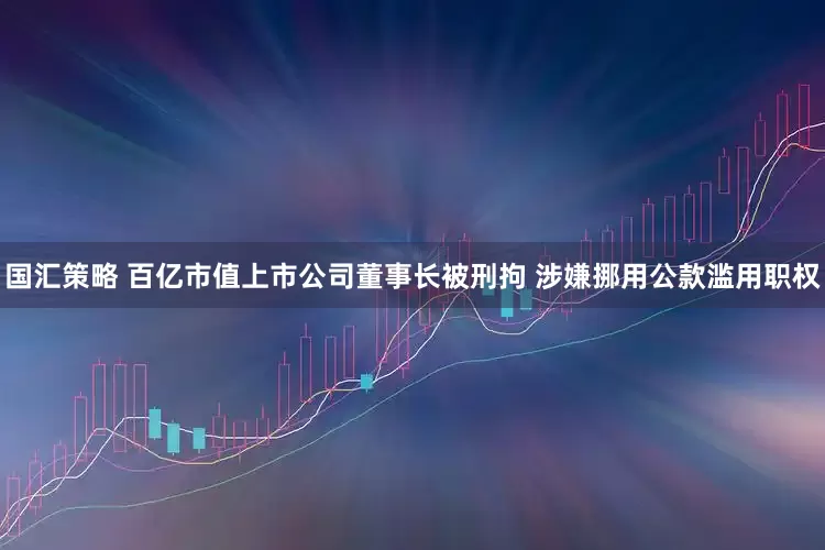 国汇策略 百亿市值上市公司董事长被刑拘 涉嫌挪用公款滥用职权